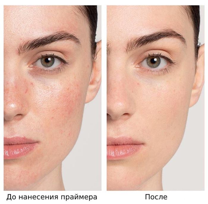 праймер на лице до и после